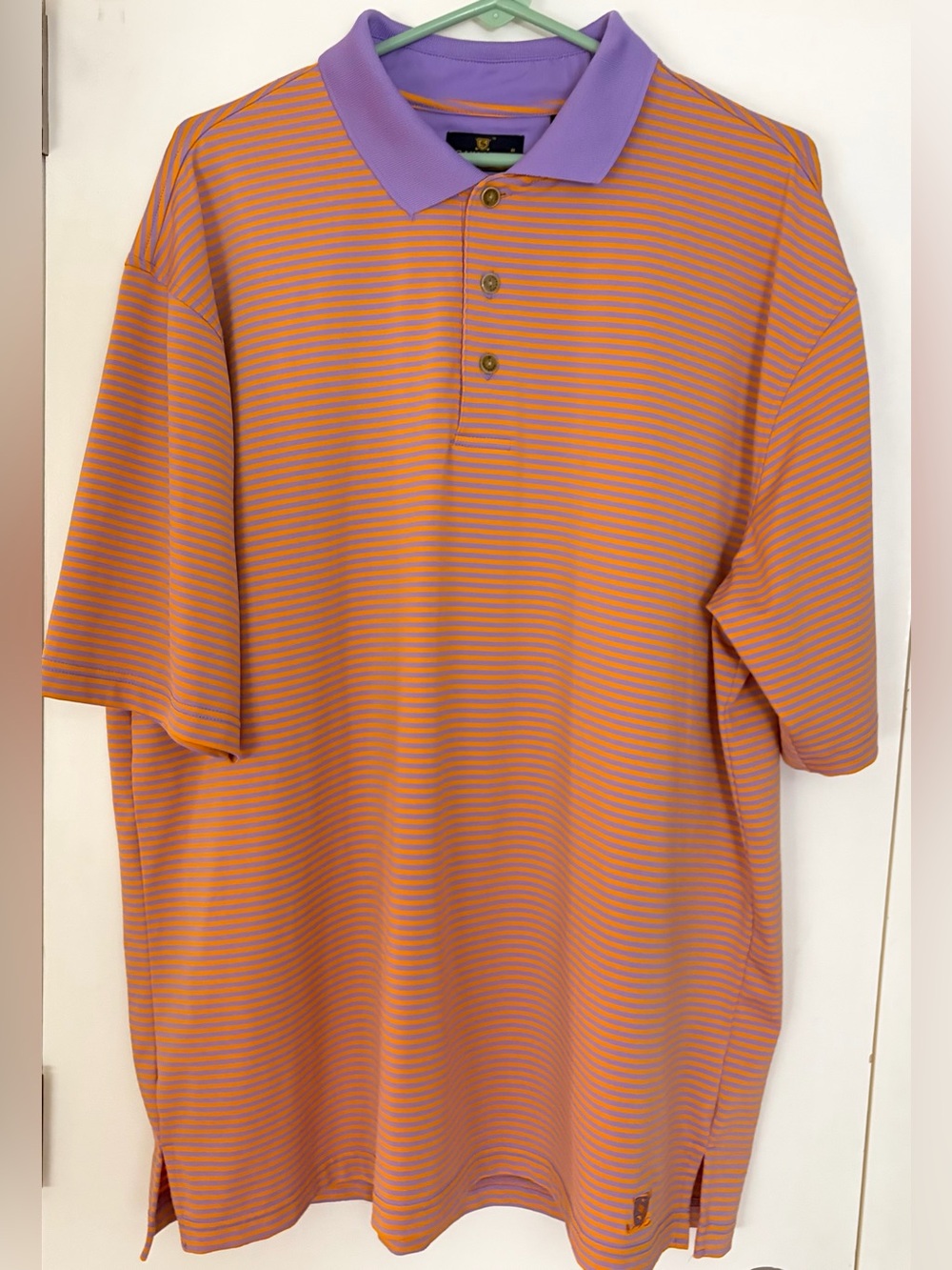 Men's Orange & Lavender Collared Golf Shirt / Polo - Size Men’s Large